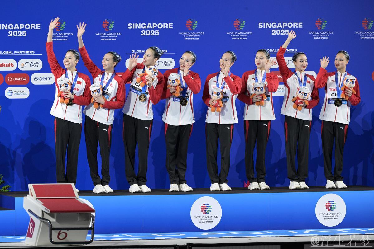 中国队摘得花游世界杯总决赛集体自由自选金牌